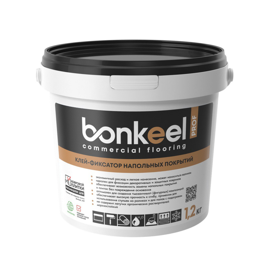 Клей-фиксатор BONKEEL Prof для напольных покрытий 1,2кг фото 1