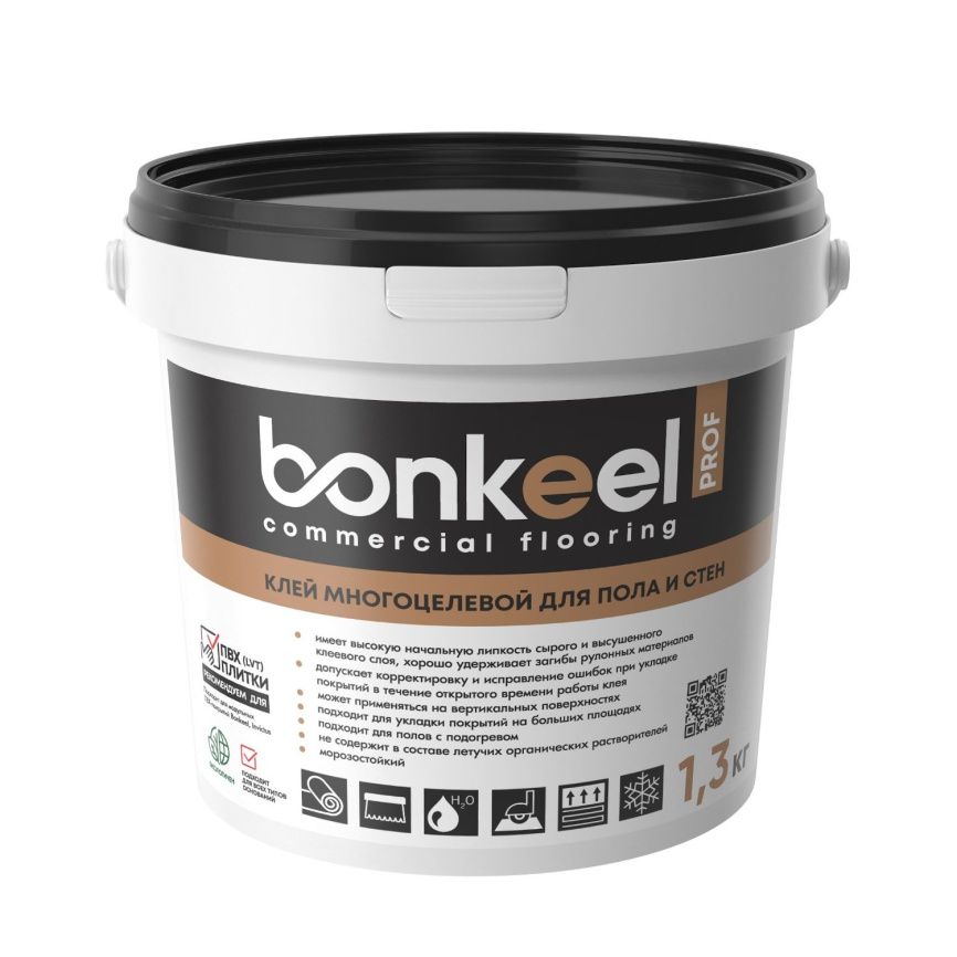 Клей многоцелевой BONKEEL Prof для пола и стен 1,3кг фото 1